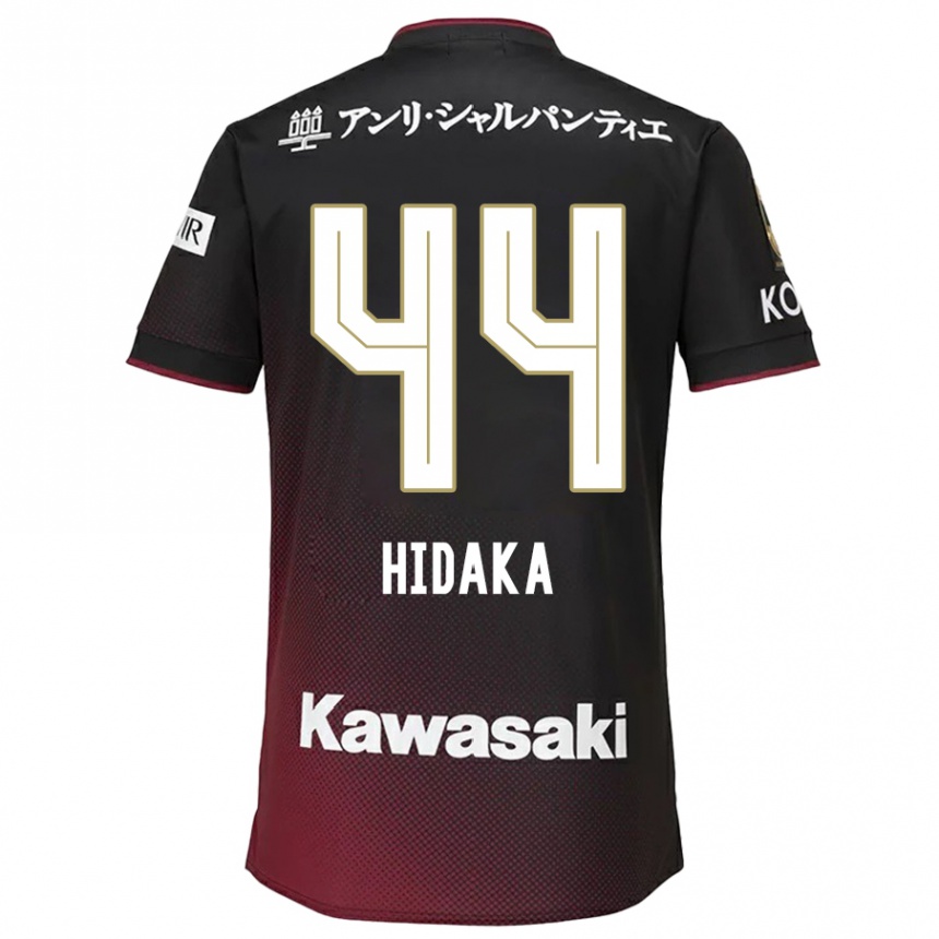 Gyermek Labdarúgás Mitsuki Hidaka #44 Fekete Piros Hazai Jersey 2024/25 Mez Póló Ing