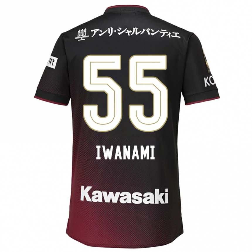 Gyermek Labdarúgás Takuya Iwanami #55 Fekete Piros Hazai Jersey 2024/25 Mez Póló Ing