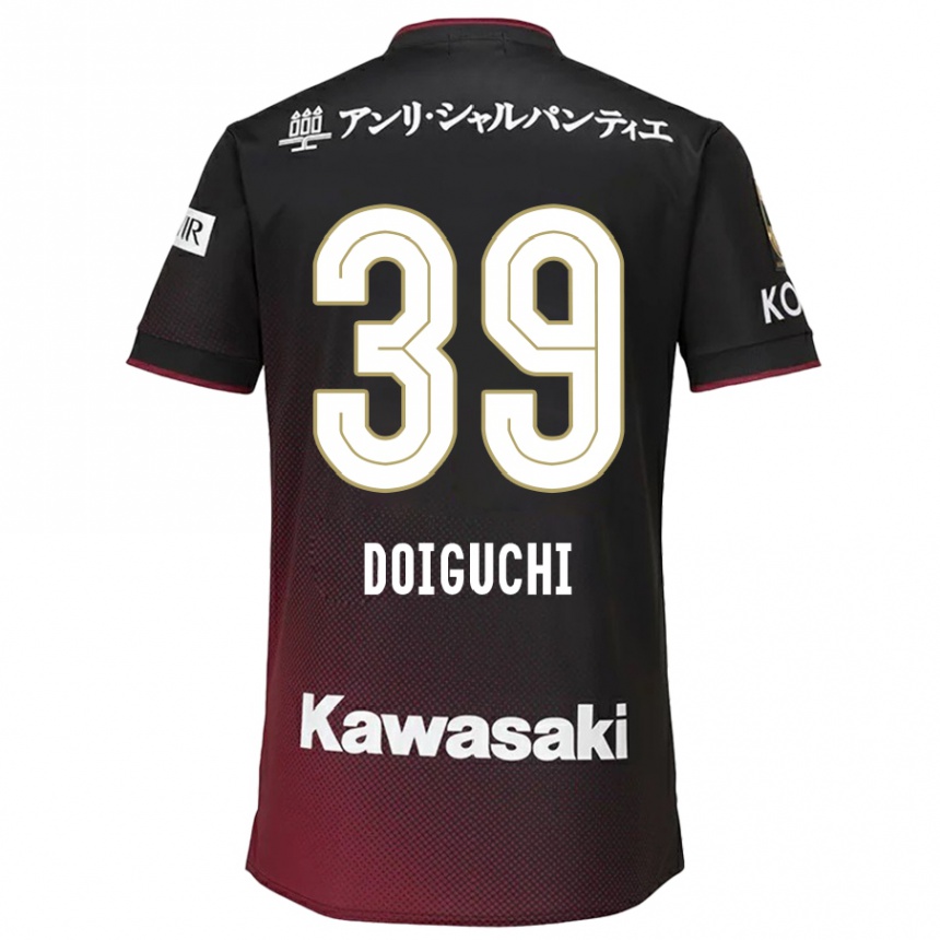 Gyermek Labdarúgás Ritsu Doiguchi #39 Fekete Piros Hazai Jersey 2024/25 Mez Póló Ing