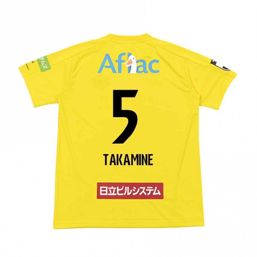 Gyermek Labdarúgás Tomoki Takamine #5 Sárga Fekete Hazai Jersey 2024/25 Mez Póló Ing