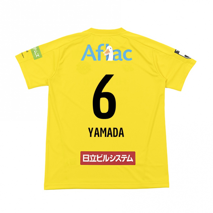 Gyermek Labdarúgás Yuto Yamada #6 Sárga Fekete Hazai Jersey 2024/25 Mez Póló Ing