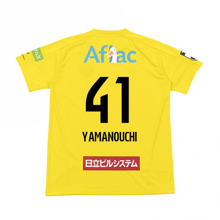 Gyermek Labdarúgás Yusei Yamanouchi #41 Sárga Fekete Hazai Jersey 2024/25 Mez Póló Ing