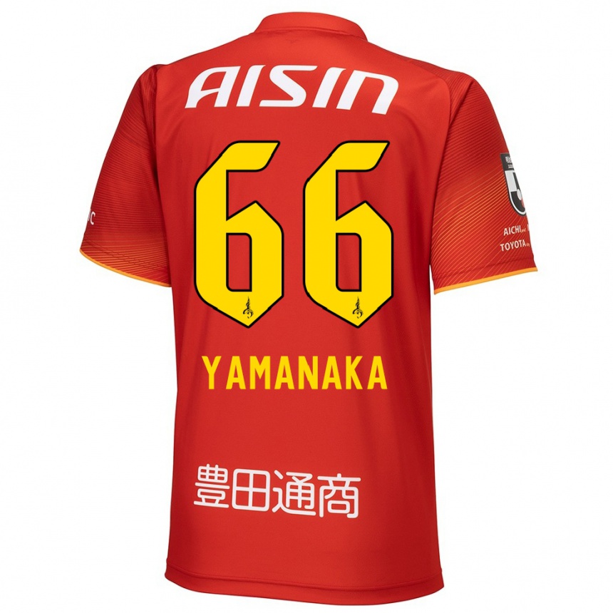 Gyermek Labdarúgás Ryosuke Yamanaka #66 Piros Fehér Sárga Hazai Jersey 2024/25 Mez Póló Ing