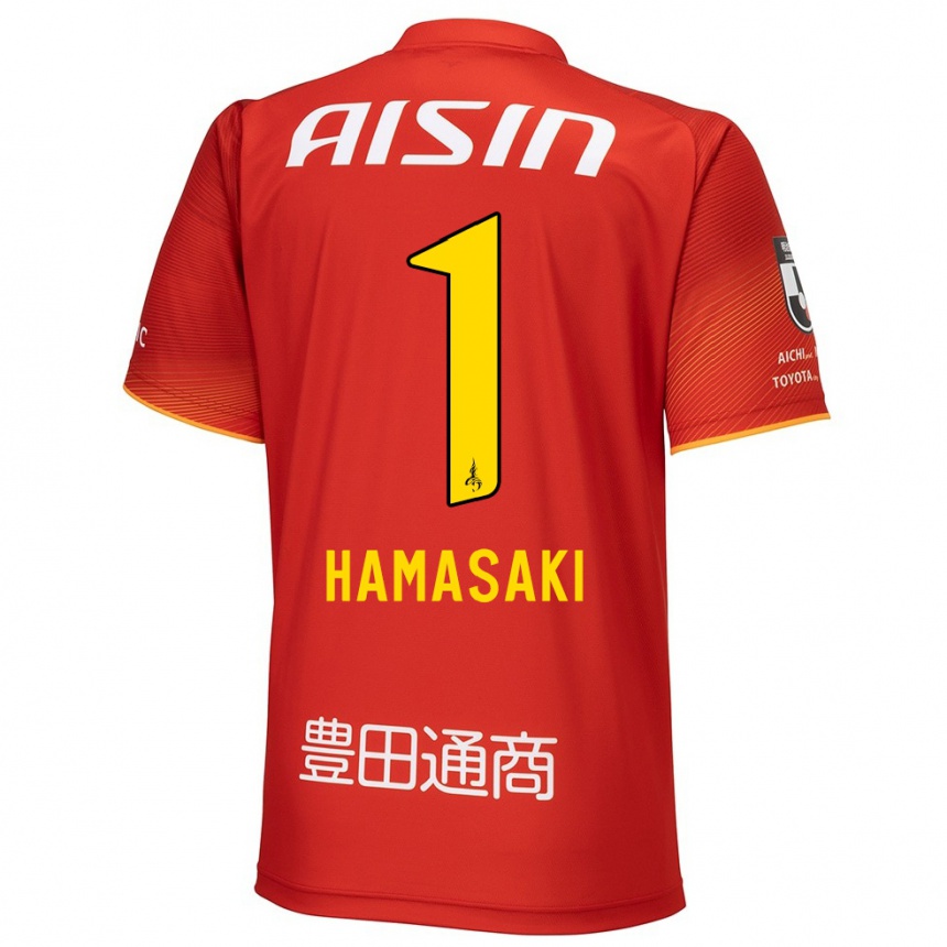 Gyermek Labdarúgás Shiki Hamasaki #1 Piros Fehér Sárga Hazai Jersey 2024/25 Mez Póló Ing