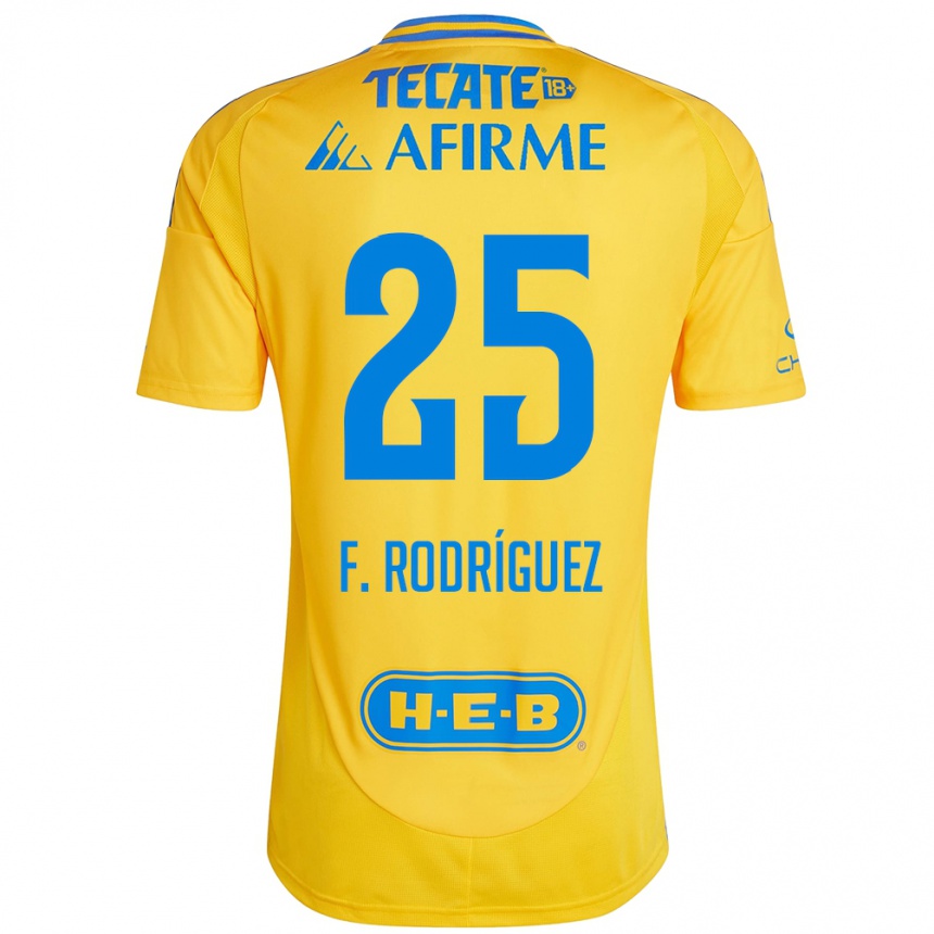 Gyermek Labdarúgás Felipe Rodríguez #25 Arany Sárga Hazai Jersey 2024/25 Mez Póló Ing