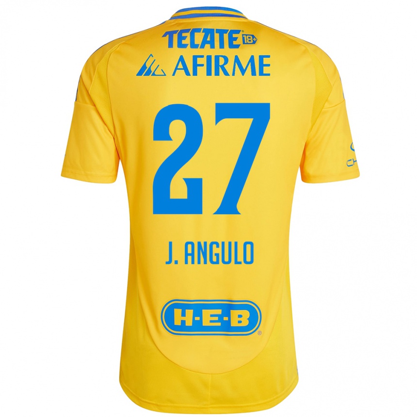 Gyermek Labdarúgás Jesús Angulo #27 Arany Sárga Hazai Jersey 2024/25 Mez Póló Ing