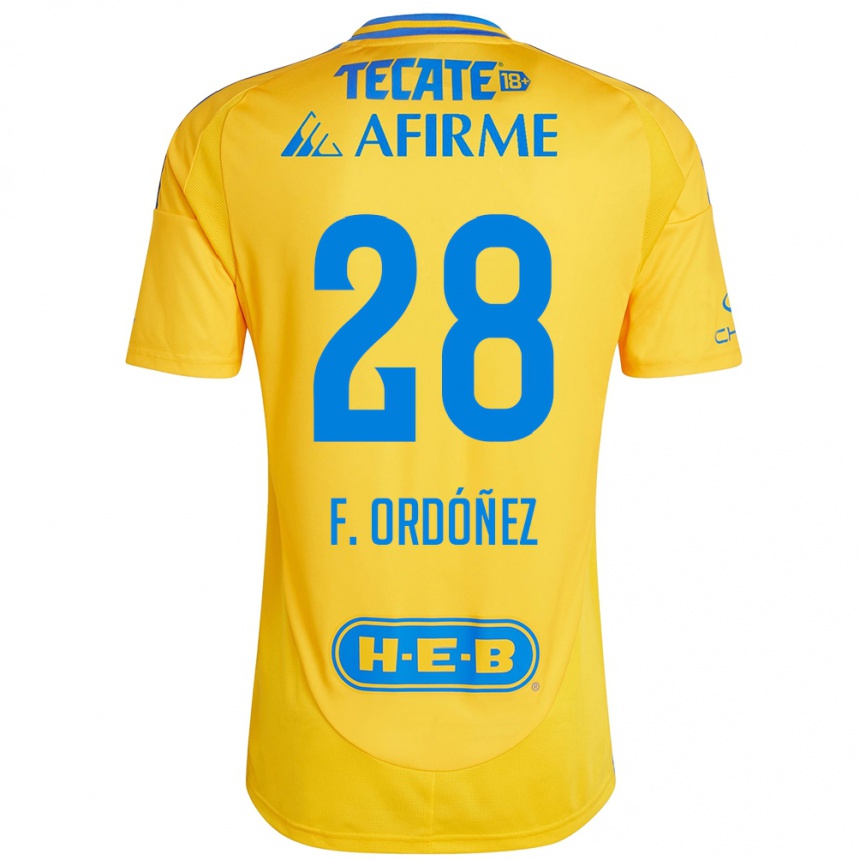 Gyermek Labdarúgás Fernando Ordóñez #28 Arany Sárga Hazai Jersey 2024/25 Mez Póló Ing