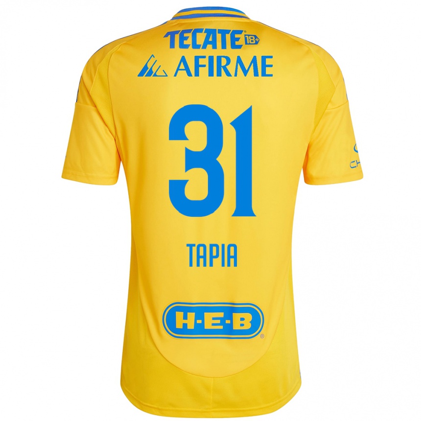 Gyermek Labdarúgás Fernando Tapia #31 Arany Sárga Hazai Jersey 2024/25 Mez Póló Ing