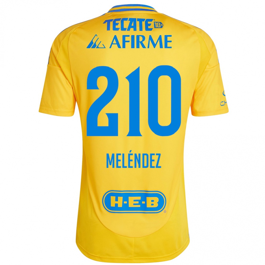 Gyermek Labdarúgás Marcelo Meléndez #210 Arany Sárga Hazai Jersey 2024/25 Mez Póló Ing