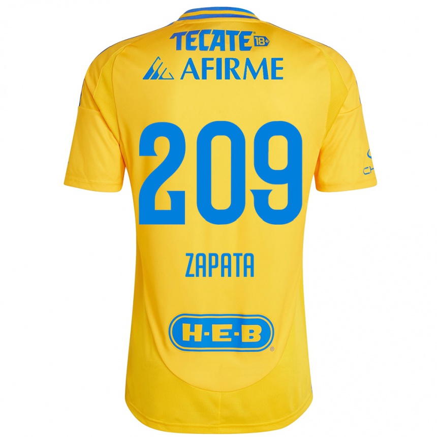 Gyermek Labdarúgás Jorge Zapata #209 Arany Sárga Hazai Jersey 2024/25 Mez Póló Ing