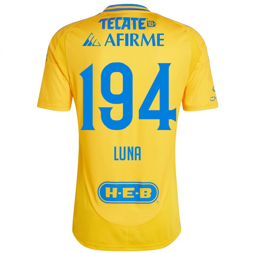 Gyermek Labdarúgás Juan Luna #194 Arany Sárga Hazai Jersey 2024/25 Mez Póló Ing