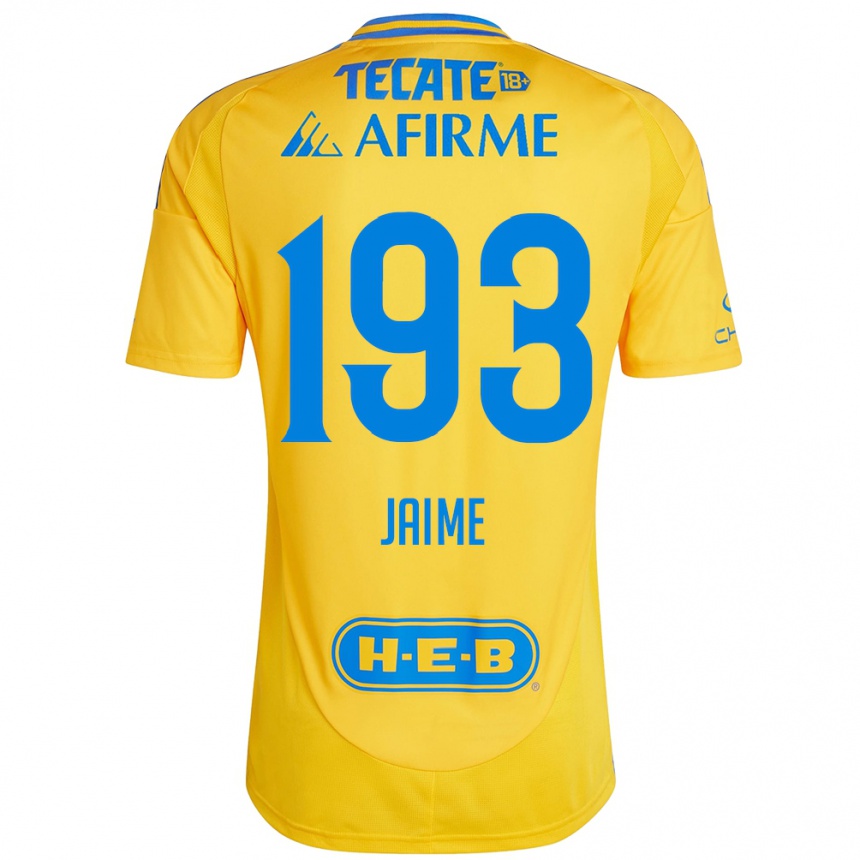 Gyermek Labdarúgás Kenneth Jaime #193 Arany Sárga Hazai Jersey 2024/25 Mez Póló Ing