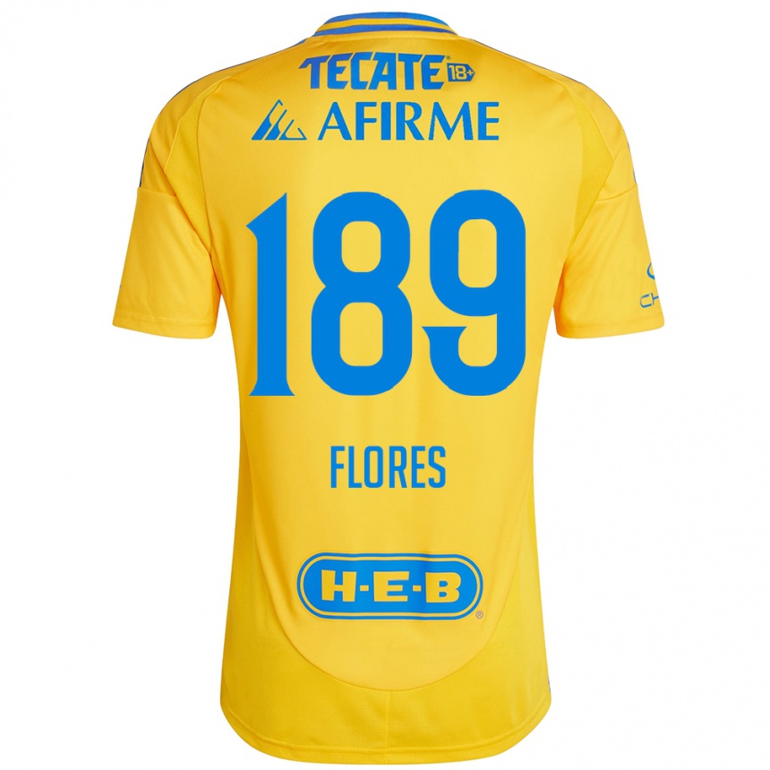 Gyermek Labdarúgás Rolando Flores #189 Arany Sárga Hazai Jersey 2024/25 Mez Póló Ing