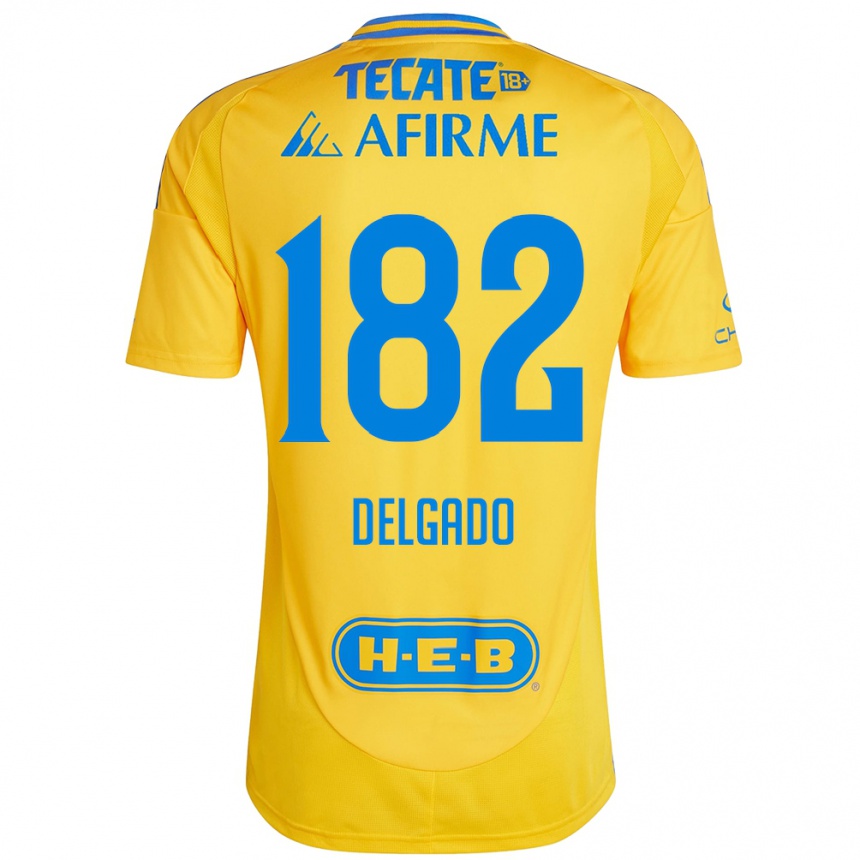 Gyermek Labdarúgás Arturo Delgado #182 Arany Sárga Hazai Jersey 2024/25 Mez Póló Ing