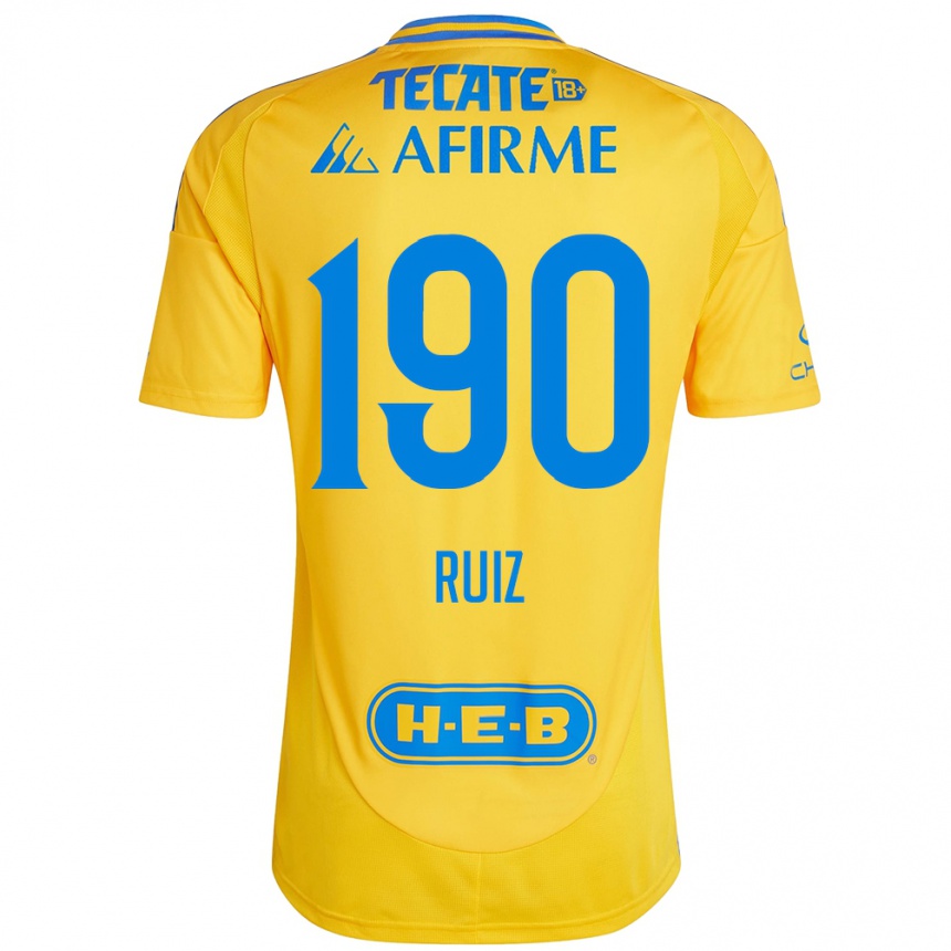 Gyermek Labdarúgás Óscar Ruiz #190 Arany Sárga Hazai Jersey 2024/25 Mez Póló Ing