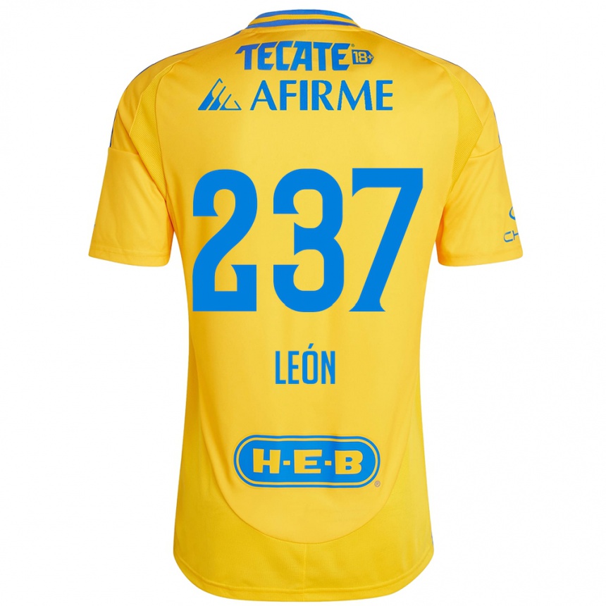 Gyermek Labdarúgás Gabriel León #237 Arany Sárga Hazai Jersey 2024/25 Mez Póló Ing