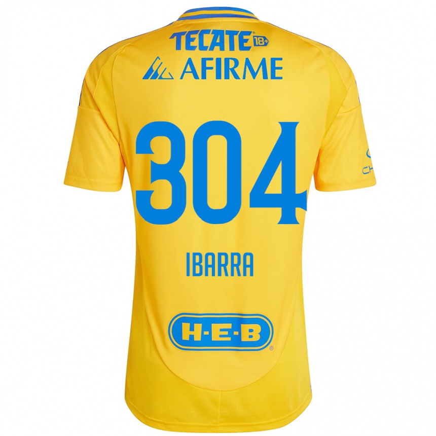 Gyermek Labdarúgás Luis Ibarra #304 Arany Sárga Hazai Jersey 2024/25 Mez Póló Ing