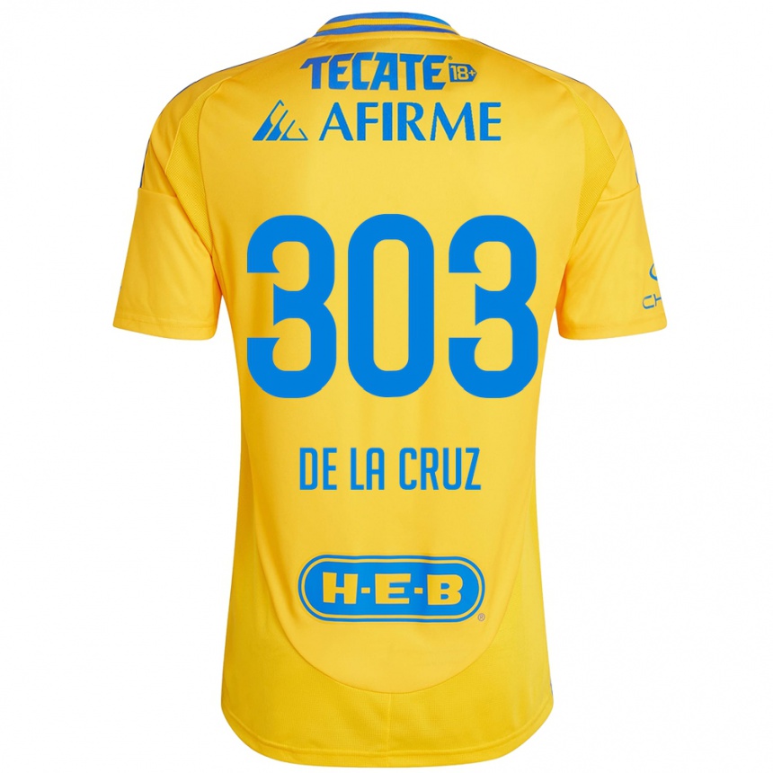 Gyermek Labdarúgás Erick De La Cruz #303 Arany Sárga Hazai Jersey 2024/25 Mez Póló Ing