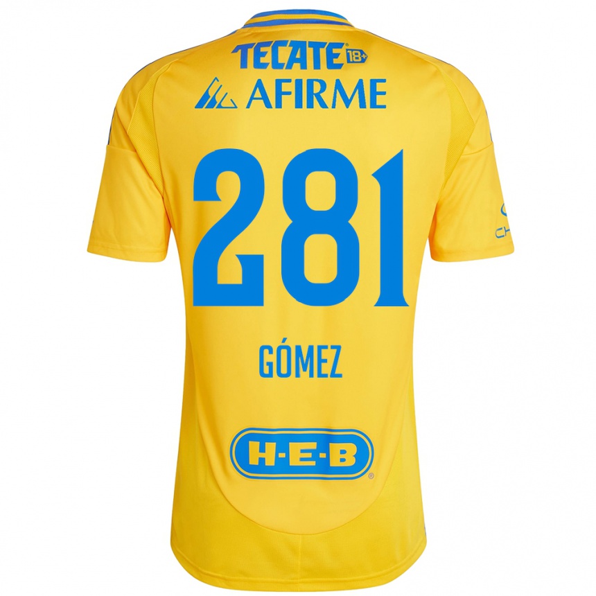 Gyermek Labdarúgás Luis Gómez #281 Arany Sárga Hazai Jersey 2024/25 Mez Póló Ing