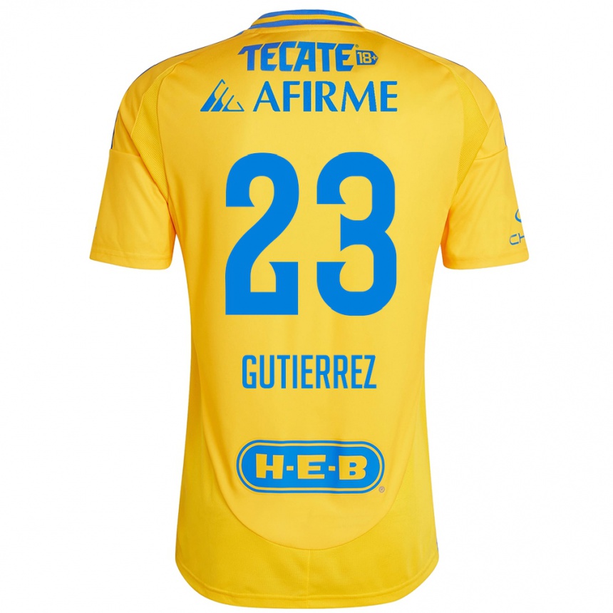 Gyermek Labdarúgás Jana Gutierrez #23 Arany Sárga Hazai Jersey 2024/25 Mez Póló Ing