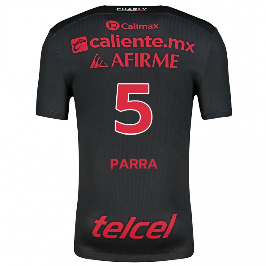 Gyermek Labdarúgás Rodrigo Parra #5 Fekete Piros Hazai Jersey 2024/25 Mez Póló Ing