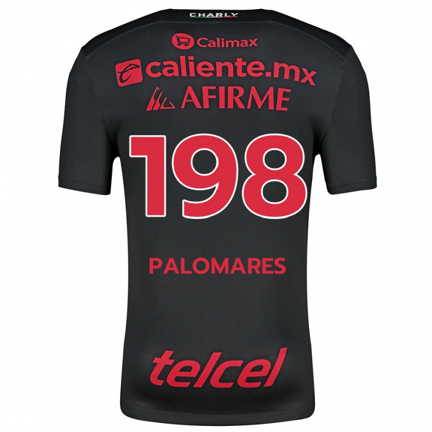 Gyermek Labdarúgás Ramón Palomares #198 Fekete Piros Hazai Jersey 2024/25 Mez Póló Ing