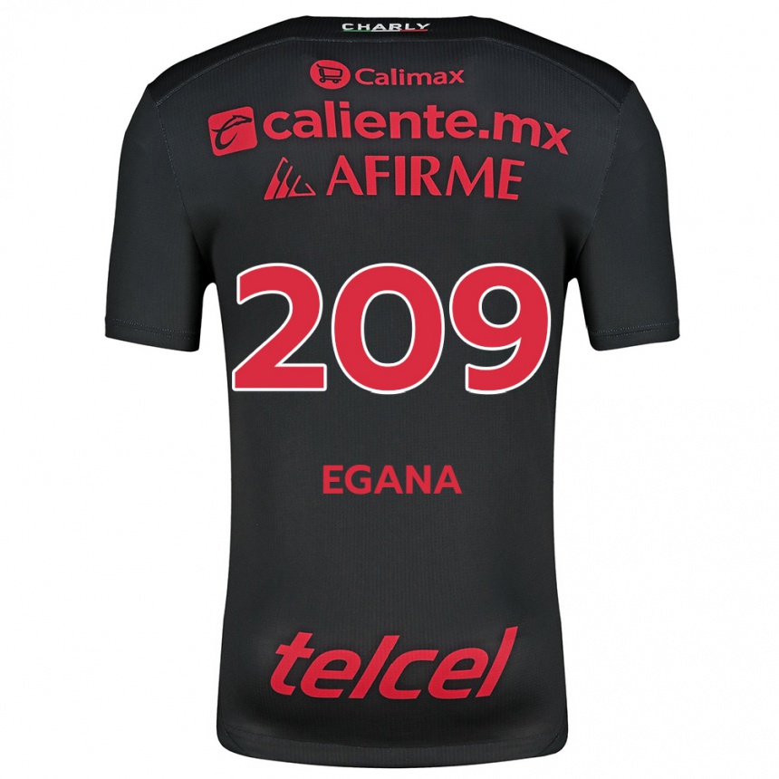 Gyermek Labdarúgás Arath Egaña #209 Fekete Piros Hazai Jersey 2024/25 Mez Póló Ing