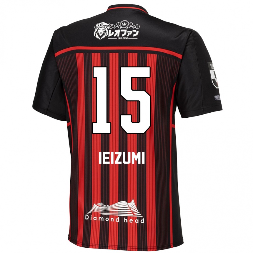 Gyermek Labdarúgás Rei Ieizumi #15 Piros Fekete Hazai Jersey 2024/25 Mez Póló Ing