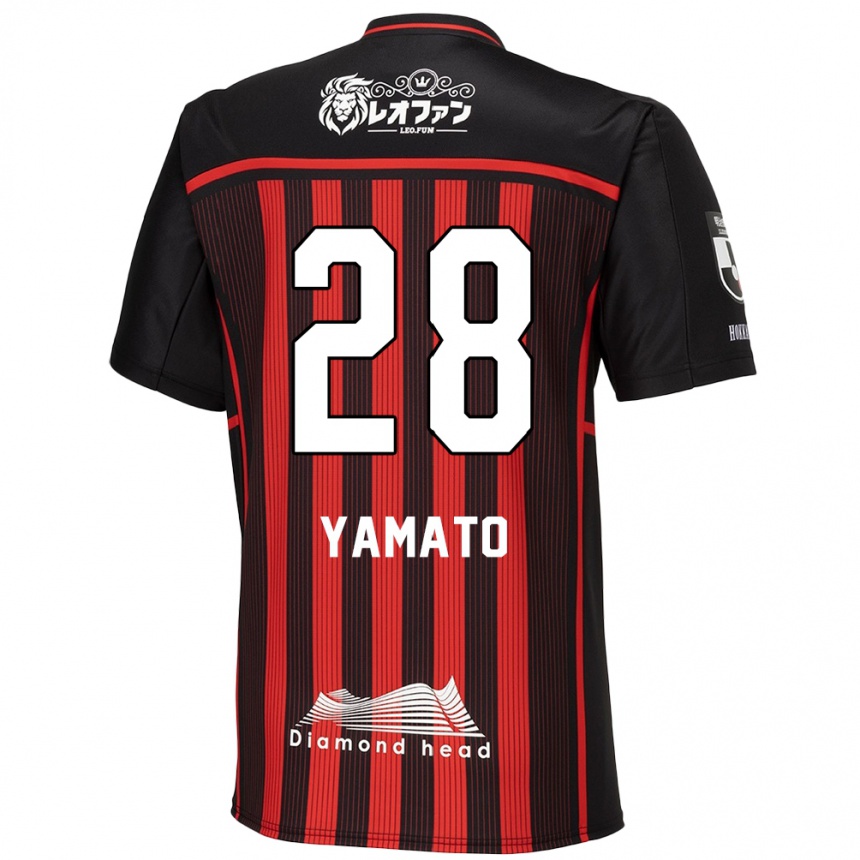 Gyermek Labdarúgás Yamato Okada #28 Piros Fekete Hazai Jersey 2024/25 Mez Póló Ing