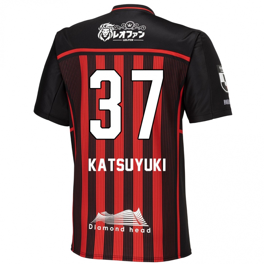 Gyermek Labdarúgás Katsuyuki Tanaka #37 Piros Fekete Hazai Jersey 2024/25 Mez Póló Ing