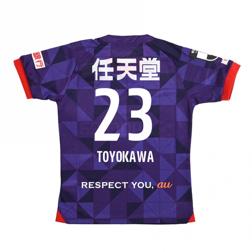 Gyermek Labdarúgás Yuta Toyokawa #23 Lila Fehér Hazai Jersey 2024/25 Mez Póló Ing