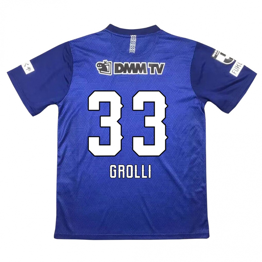 Gyermek Labdarúgás Douglas Grolli #33 Sötétkék Hazai Jersey 2024/25 Mez Póló Ing