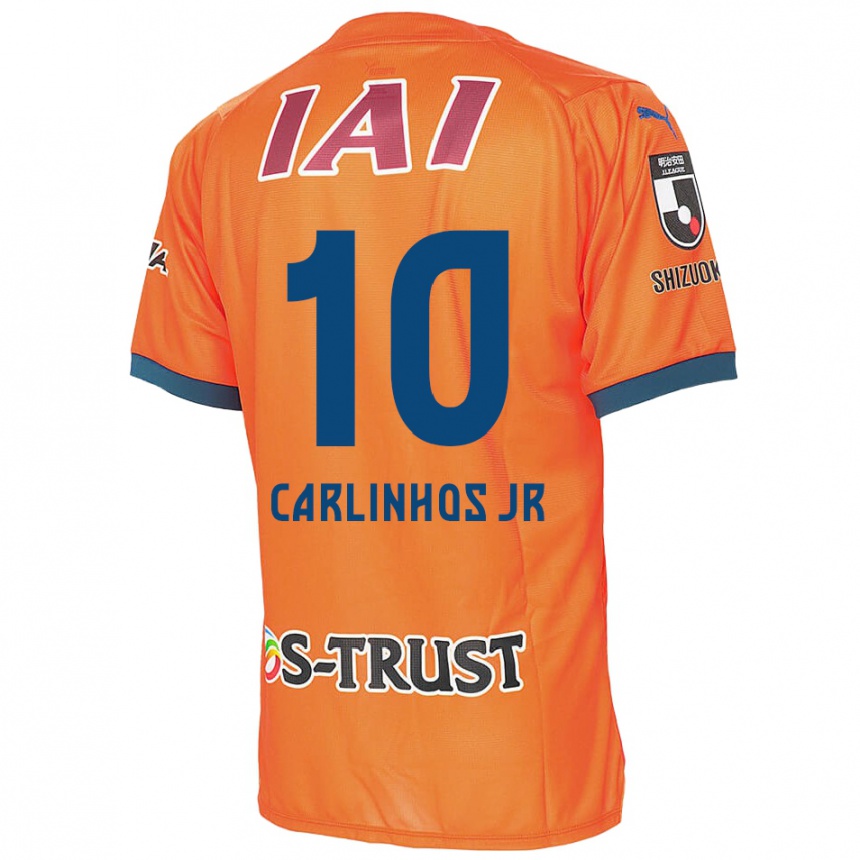 Gyermek Labdarúgás Carlinhos Junior #10 Orange Blue Hazai Jersey 2024/25 Mez Póló Ing