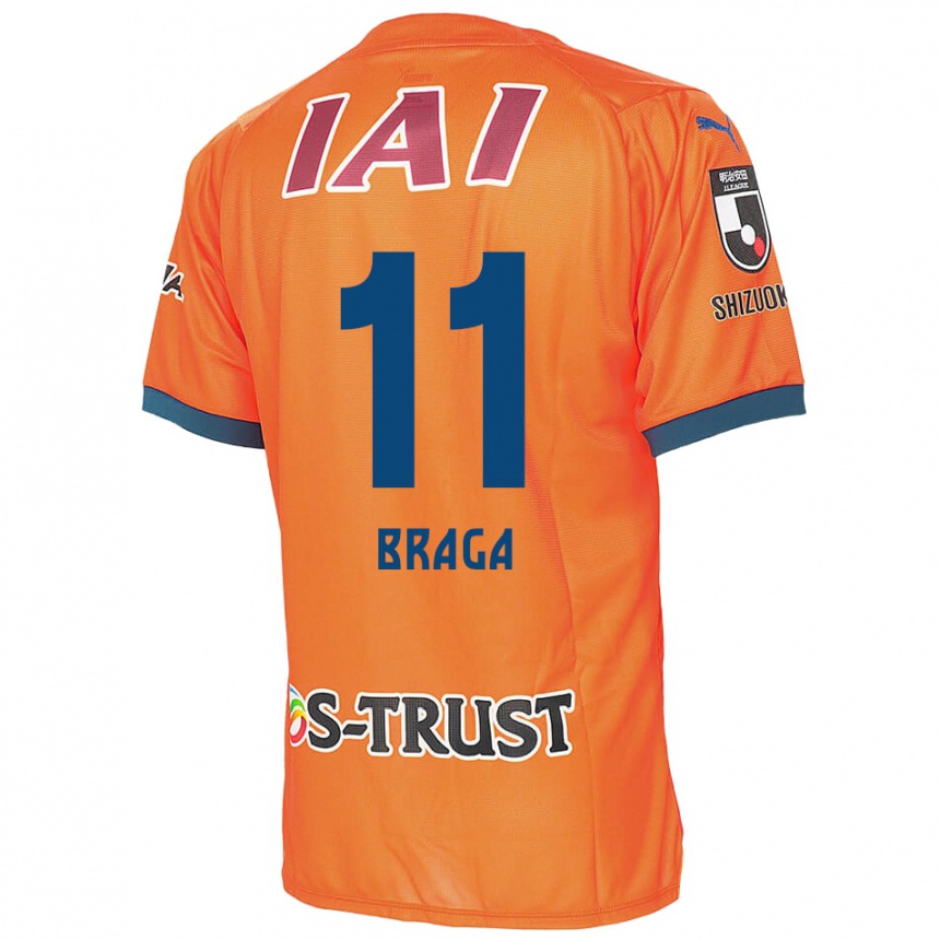 Gyermek Labdarúgás Lucas Braga #11 Orange Blue Hazai Jersey 2024/25 Mez Póló Ing