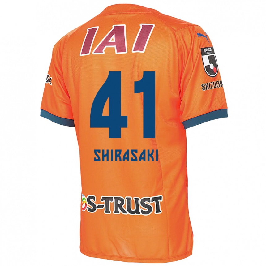 Gyermek Labdarúgás Ryohei Shirasaki #41 Orange Blue Hazai Jersey 2024/25 Mez Póló Ing