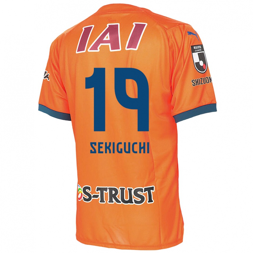 Gyermek Labdarúgás Kota Sekiguchi #19 Orange Blue Hazai Jersey 2024/25 Mez Póló Ing