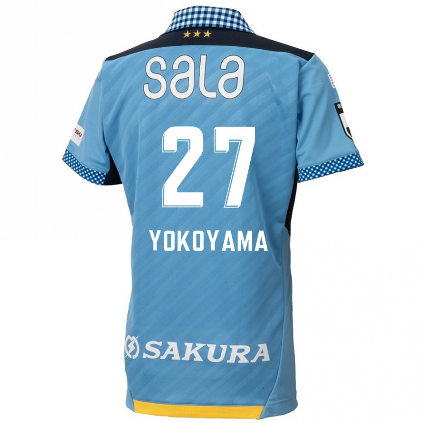 Gyermek Labdarúgás Kota Yokoyama #27 Kék Fekete Hazai Jersey 2024/25 Mez Póló Ing