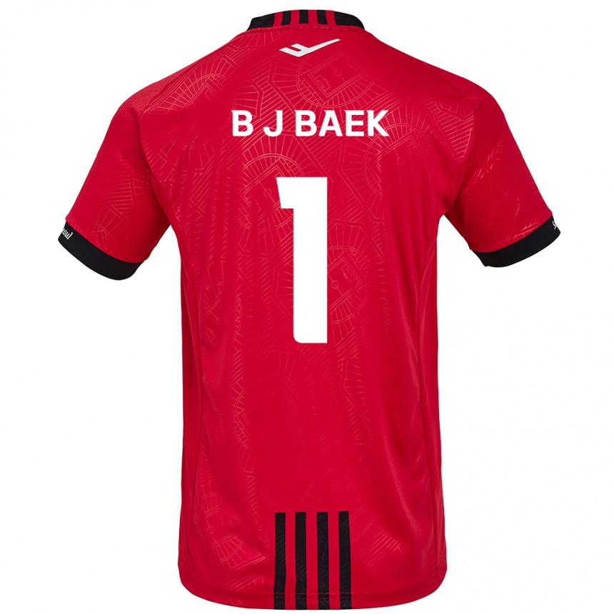 Gyermek Labdarúgás Jong-Beom Baek #1 Piros Fekete Hazai Jersey 2024/25 Mez Póló Ing