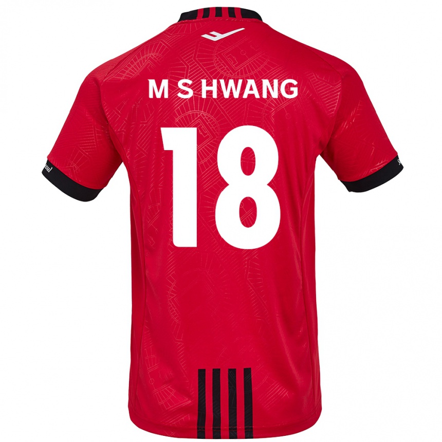 Gyermek Labdarúgás Seong-Min Hwang #18 Piros Fekete Hazai Jersey 2024/25 Mez Póló Ing