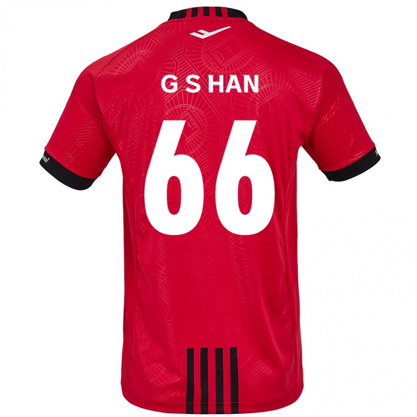 Gyermek Labdarúgás Seung-Gyu Han #66 Piros Fekete Hazai Jersey 2024/25 Mez Póló Ing