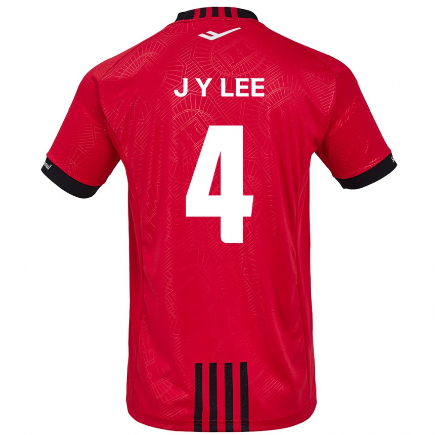 Gyermek Labdarúgás Young-Jun Lee #4 Piros Fekete Hazai Jersey 2024/25 Mez Póló Ing