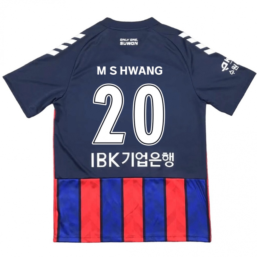 Gyermek Labdarúgás Soon-Min Hwang #20 Kék Piros Hazai Jersey 2024/25 Mez Póló Ing