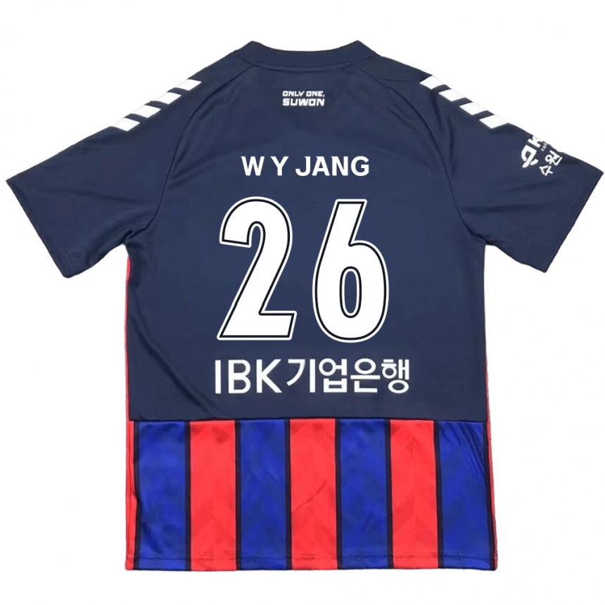 Gyermek Labdarúgás Young-Woo Jang #26 Kék Piros Hazai Jersey 2024/25 Mez Póló Ing