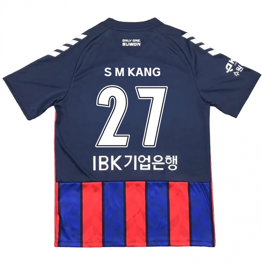 Gyermek Labdarúgás Min-Sung Kang #27 Kék Piros Hazai Jersey 2024/25 Mez Póló Ing