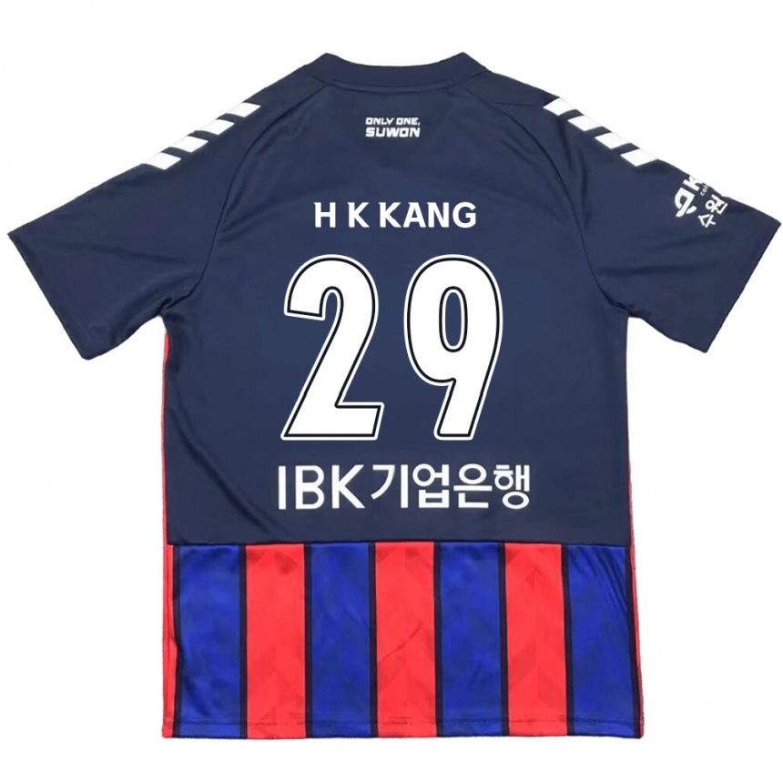 Gyermek Labdarúgás Kyo-Hun Kang #29 Kék Piros Hazai Jersey 2024/25 Mez Póló Ing