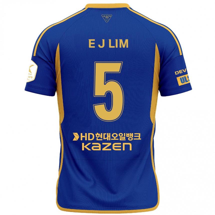 Gyermek Labdarúgás Jong-Eun Lim #5 Kék Sárga Hazai Jersey 2024/25 Mez Póló Ing