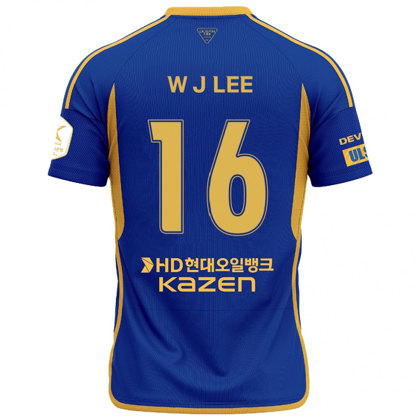 Gyermek Labdarúgás Jae-Wook Lee #16 Kék Sárga Hazai Jersey 2024/25 Mez Póló Ing