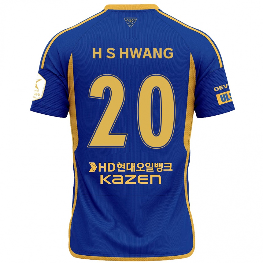 Gyermek Labdarúgás Seok-Ho Hwang #20 Kék Sárga Hazai Jersey 2024/25 Mez Póló Ing