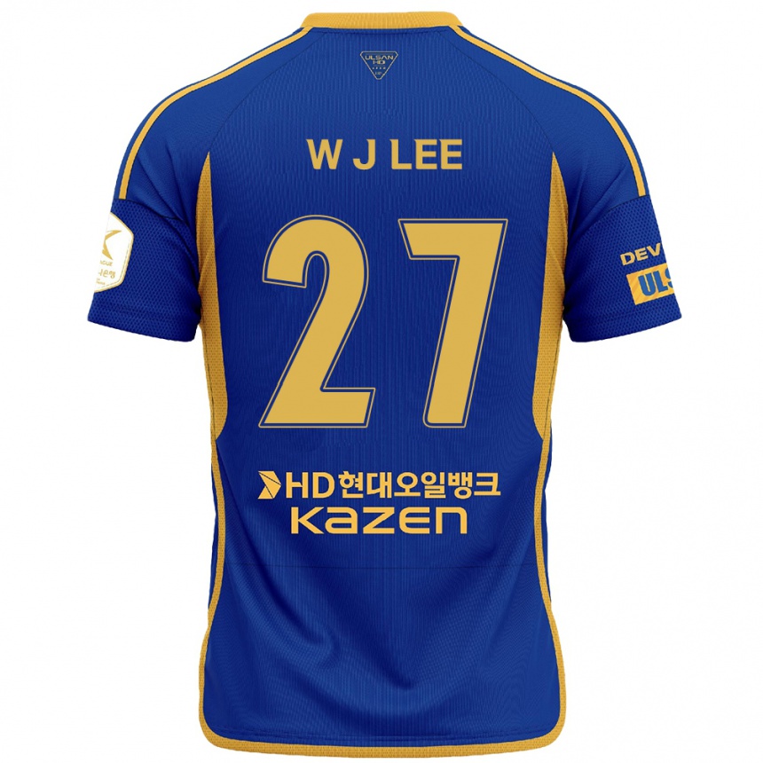 Gyermek Labdarúgás Ji-Woo Lee #27 Kék Sárga Hazai Jersey 2024/25 Mez Póló Ing