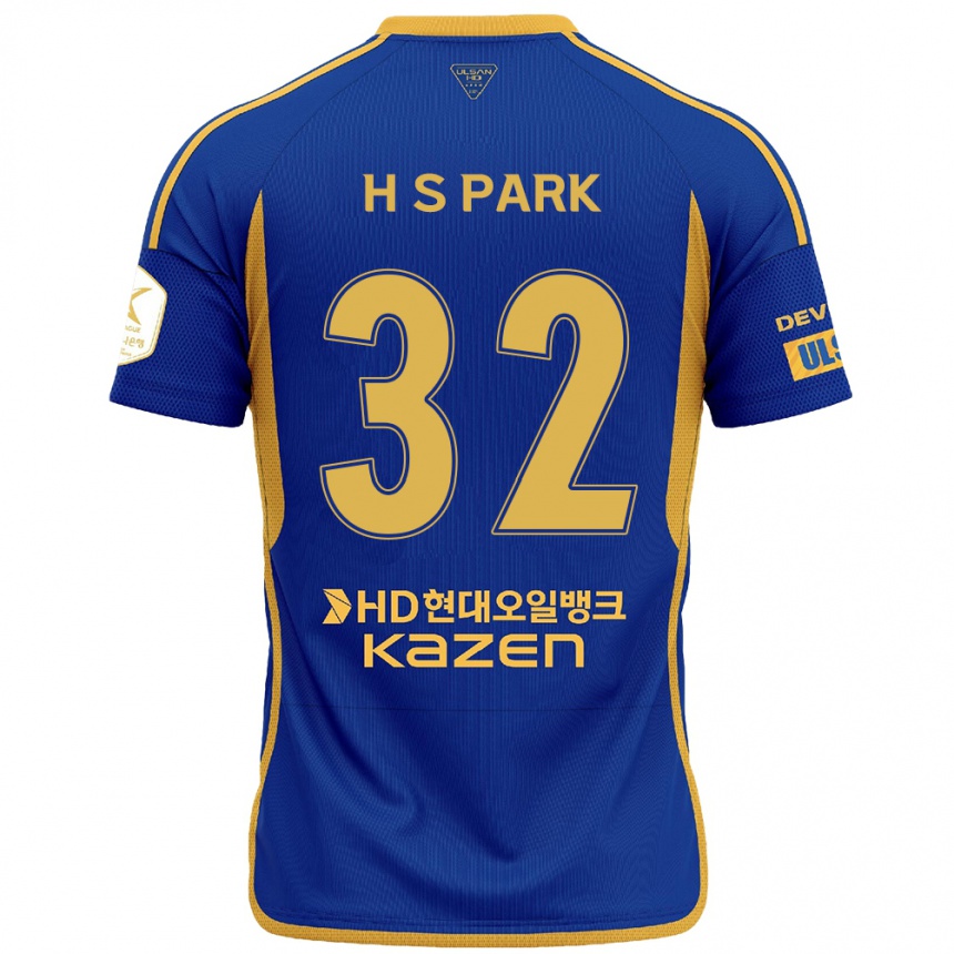 Gyermek Labdarúgás Sung-Hyun Park #32 Kék Sárga Hazai Jersey 2024/25 Mez Póló Ing